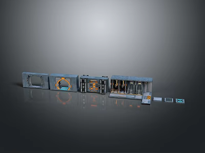 Modern Open Kitchen Design Featuring Cabinetry Island Countertop And Appliances 3d model