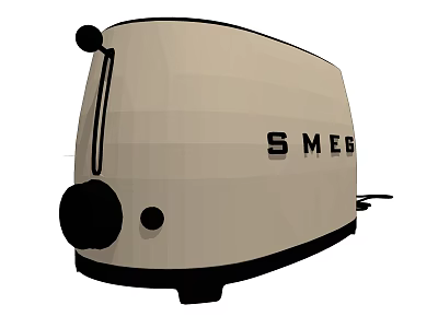SMEG Stylish Cream Toaster Modern Design Kitchen Appliance for Daily Use 3d model