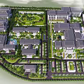 Modern Office Landscape with Multiple Buildings Central Garden and Green Areas