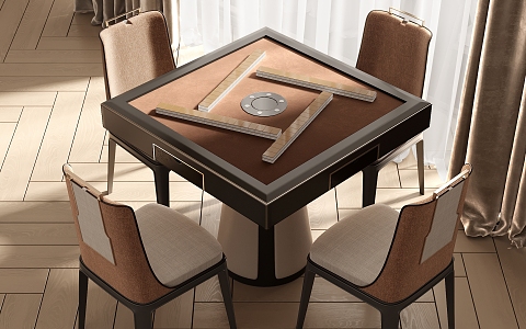 Modern Mahjong Table and Chair Mahjong Table and Chair Combination 3d model