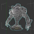 Lava Creature Character With Fiery Rock Body And Glowing Yellow Features