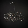 Modern Geometric Pendant Light With Wire Frame And Warm Small Lights 3d model