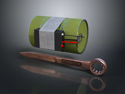 Green Fabric Roll With Gray Straps For Clothing Accessories And Fasteners 3d model