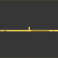 Decorative Golden Fan Shaped Geometric Structure With Interlocking Strip Components