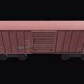Rusty Red Freight Train Car With Metal Structure Wheels And Side Grilles 3d model