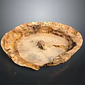 Natural Eroded Dry Brown Textured Circular Landform Landscape With Rough Ground Surface