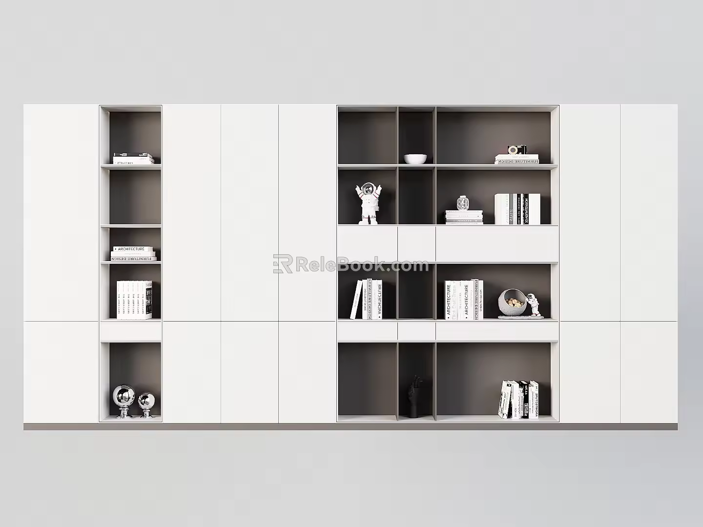 Study Bookcase Bookshelf Display Cabinet Locker Sideboard Decorative Cabinet Book Decorative Ornaments 3d model