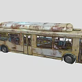 Dilapidated Rusted Old Bus With Faded Paint Broken Windows And Worn Exterior