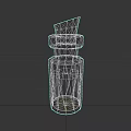 Transparent Glass Sculpture Carving With White Liquid Inside And Red Brush Top Design