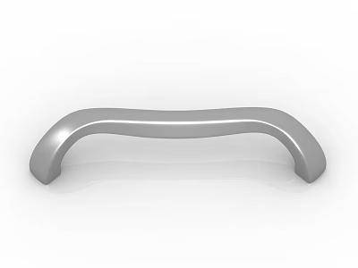 Silver Curved Stainless Steel Cabinet Handle For Modern Furniture Drawers 3d model