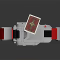 Fictional Cosplay Accessory Bracelet With Red White Strap And Decorative Card Device