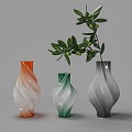 Nordic Creative Tornado Shape Frosted High Sense Vase 3d model