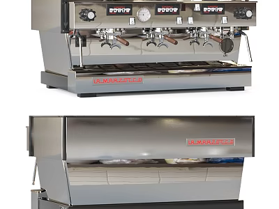 Professional Stainless Steel Coffee Machine With Portafilters For Home And Café Use 3d model