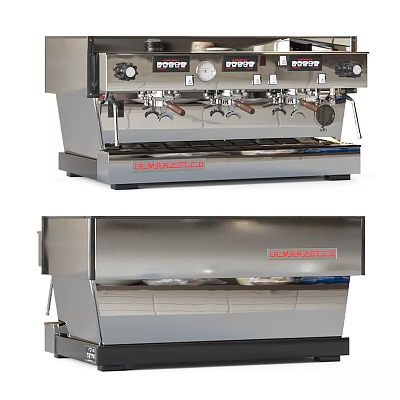 Professional Stainless Steel Coffee Machine With Portafilters For Home And Café Use 3d model