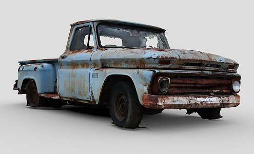 vintage pickup truck 3d model