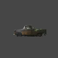 Old Rusty Truck With Weathered Exterior Overgrown With Grass And Weeds
