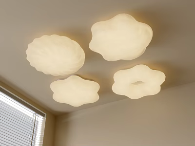 Modern Creative Cloud Shaped Ceiling Lights With Soft Warm Glow For Interior 3d model