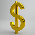 Golden Dollar Sign Wall Decor for Modern Home Interior Decoration