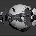 White Spherical Mechanical Device With Black Components And 16G Label 3d model