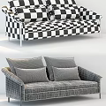 Double sofa Sofa Pillow 3d model