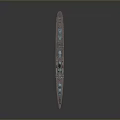 Accurate Detailed Military Warship 3D Model With Naval Equipment And Structure