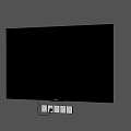 Wall Mounted Black Screen TV On Gray Wall With Power Outlet 3d model