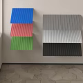 Multicolored Corrugated Panels Mounted On Wall For Modern Home Interior Design