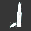 Military Bullet With Brown Body And Orange Tip On Dark Background