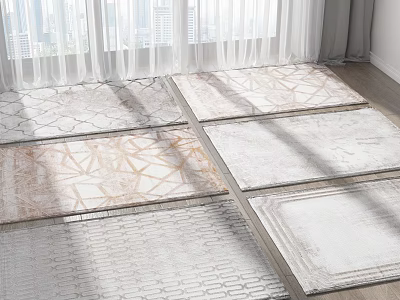 Square Rugs In Various Modern Designs For Bright Sunlit Indoor Rooms 3d model