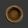 Ancient Handcrafted Earthenware Jar Sculpture with Cracked Textured Surface and Orange Red Tones