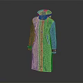 Blue Long Hooded Raincoat With Waterproof Fabric And Sleek Modern Design