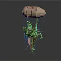 Vintage Steampunk Airship Detailed Mechanical Design for Cosmic Space Exploration Journey