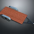 Flatbed Utility Trailer With Wooden Deck Metal Frame And Dual Wheels