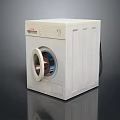 White Front Loading Washing Machine With Sleek Design And Control Panel 3d model