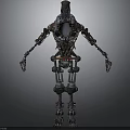 Mechanical Robot Character With Complex Metallic Structure And Articulated Limbs Industrial Sci Fi Design