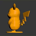Detailed Yellow Pikachu 3D Model With Stand Base Stylized Ears And Tail