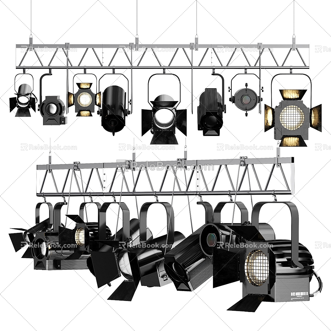 Modern stage lights spotlights 3d model