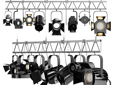 Modern stage lights spotlights 3d model