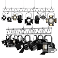 Modern stage lights spotlights 3d model