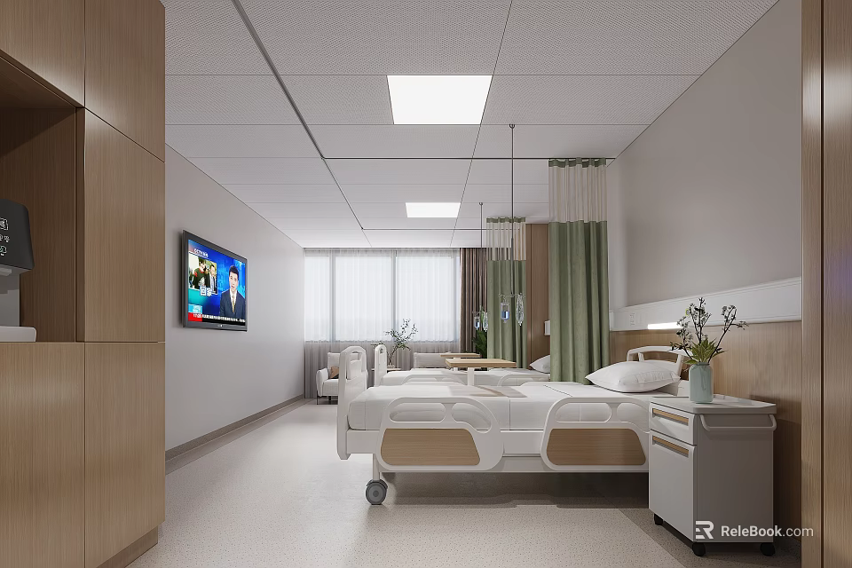 Modern Hospital Outpatient Ward With Comfortable Facilities 3d model