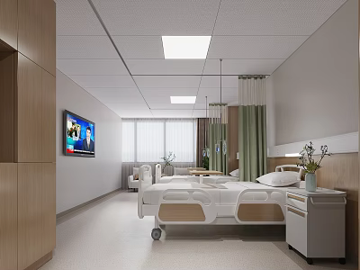 Modern Hospital Outpatient Ward With Comfortable Facilities 3d model