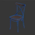 Classic Solid Wood Chair With Cross Back Design And Wooden Seat