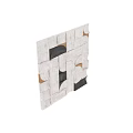 Modern Geometric Wall Decor With Abstract 3D Panels In White Black And Wood Tones