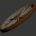 Car Wheel Automotive Part With Orange Rim Beige Spokes And Central Hub