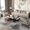 New Chinese Sofa Coffee Table Combination 3d model