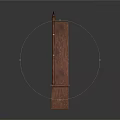 Dark Wood Storage Cabinet with Decorative Spire Top Multiple Shelves and Drawers
