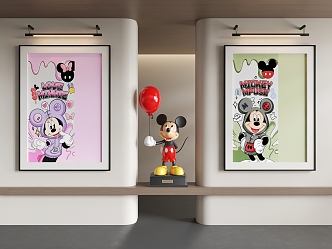 Cartoon Painting Cartoon Decorative Painting Mickey Painting 3d model