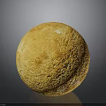 Yellow Textured Sphere With Rough Surface And Shiny Reflection Effect