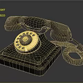 Vintage Black Rotary Dial Telephone Classic Electronic Device With Coiled Cord