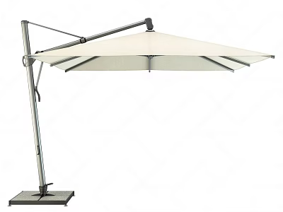 Outdoor Cantilever Sunshade With White Canopy And Metal Frame For Patio Use 3d model